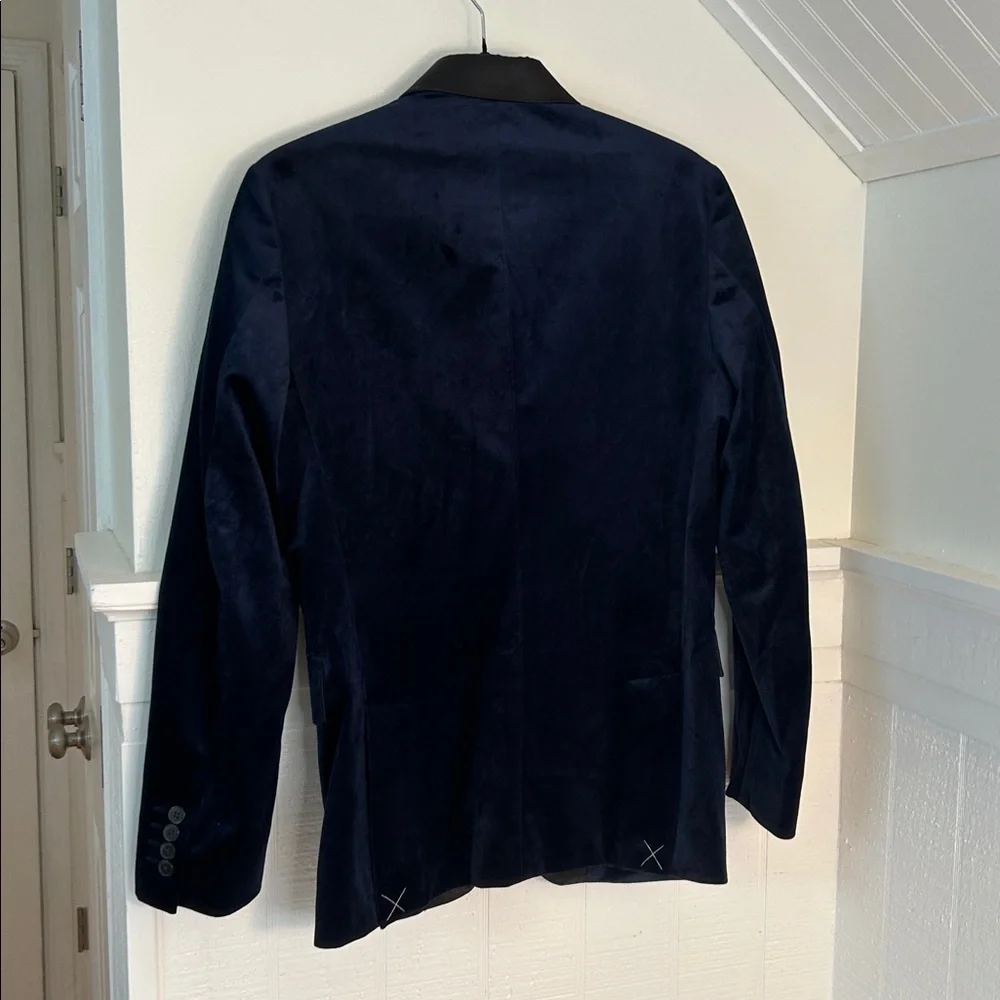 INC International Concepts Slim Fit Men’s Navy and Black Velvet Blazer XS NWOT